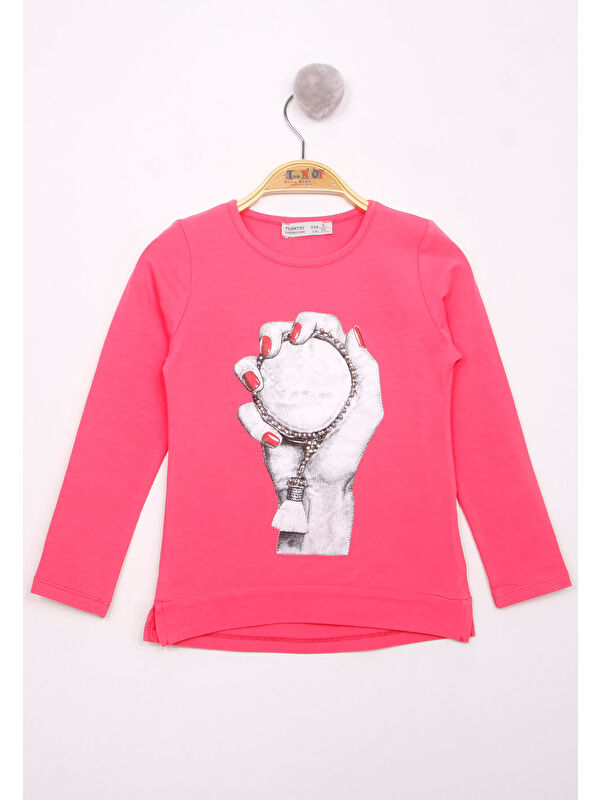 Toontoykids Kız Çocuk El Baskılı T-Shirt