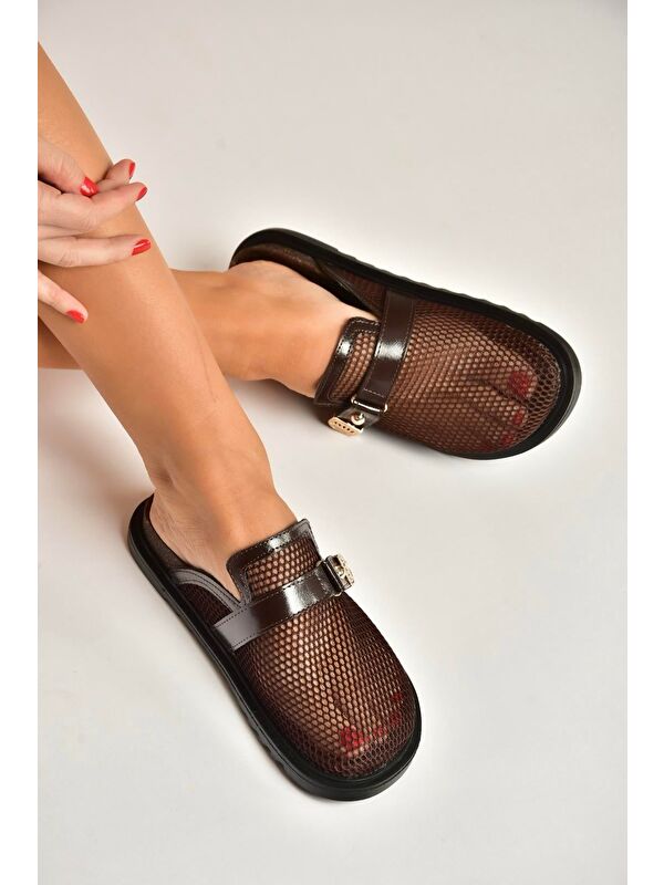 Fox Shoes Kahverengi Kadın Terlik Y250505015
