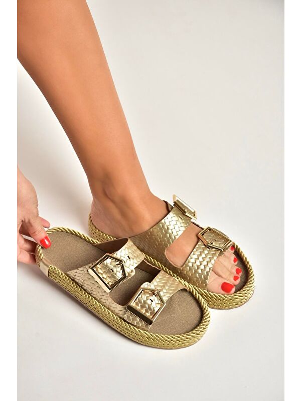 Fox Shoes Altın Kadın Terlik U596030209