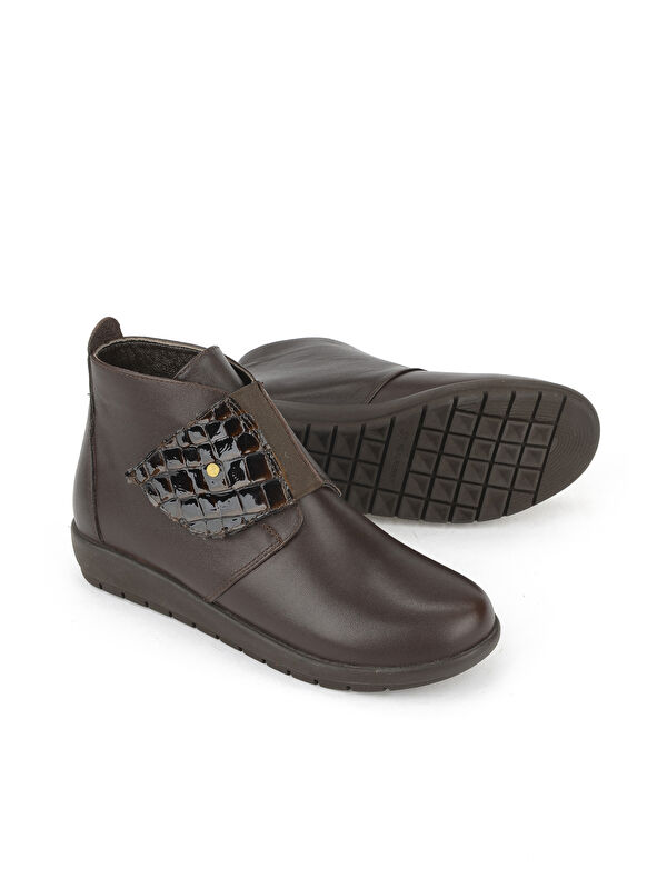 Kadın Hakiki Deri Konfor Bot 1531022Z7551 Kahve - Görsel 5