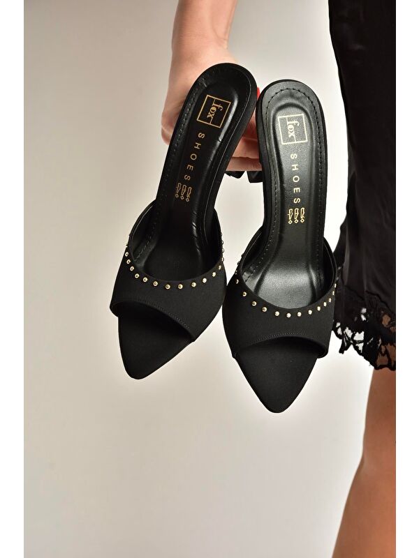 Fox Shoes Siyah Kadın Terlik Y518191204