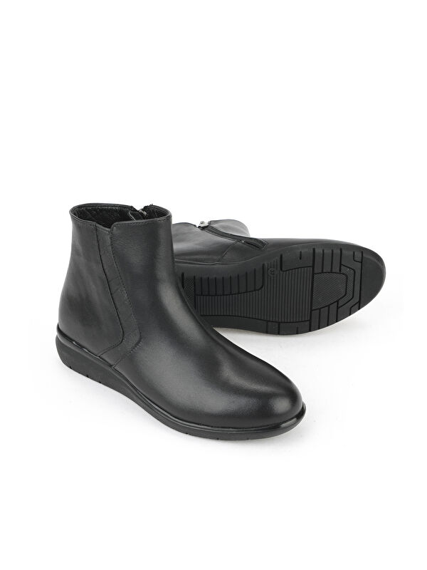 Kadın Hakiki Deri Konfor Bot 1531022Z7647 Siyah - Görsel 5