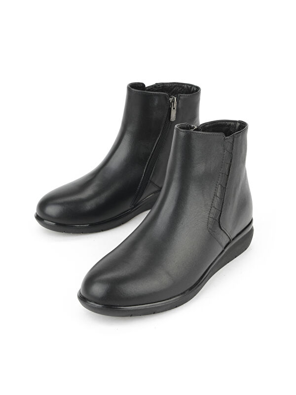 Kadın Hakiki Deri Konfor Bot 1531022Z7647 Siyah - Görsel 6