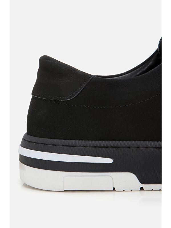 Erkek Nubuk Deri Siyah Spor Ayakkabı - Görsel 6