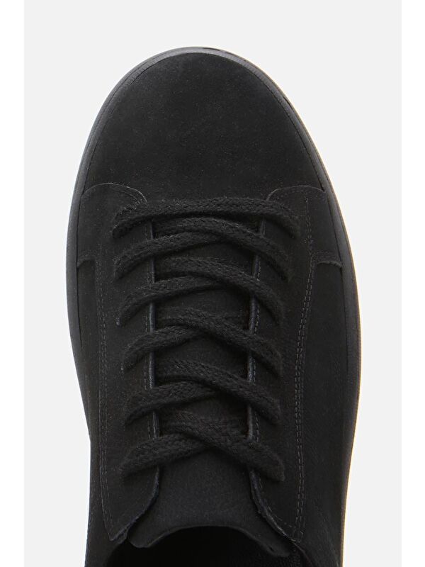 Erkek Nubuk Deri Siyah Spor Ayakkabı - Görsel 7