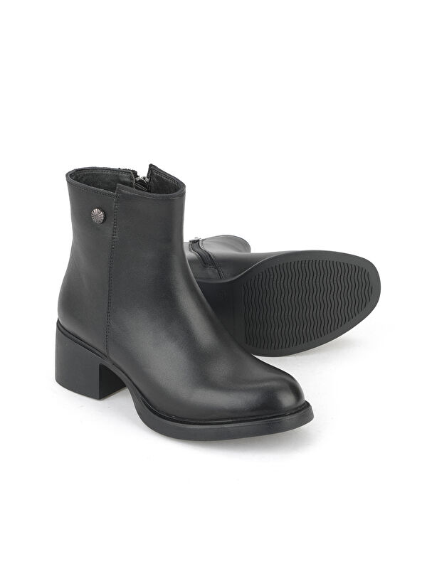 Kadın Hakiki Deri Bot 153359Z621 Siyah - Görsel 5