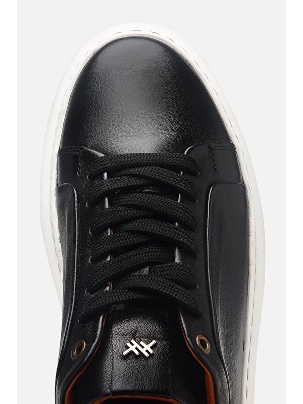 Erkek Deri Siyah Hafif Tabanlı Spor Ayakkabı - Görsel 8