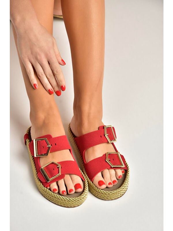 Fox Shoes Kırmızı Kadın Terlik U596030202