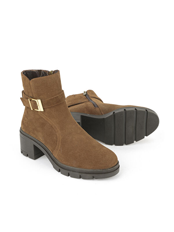 Kadın Hakiki Deri Bot 1531022Z76942 Tütün - Görsel 5