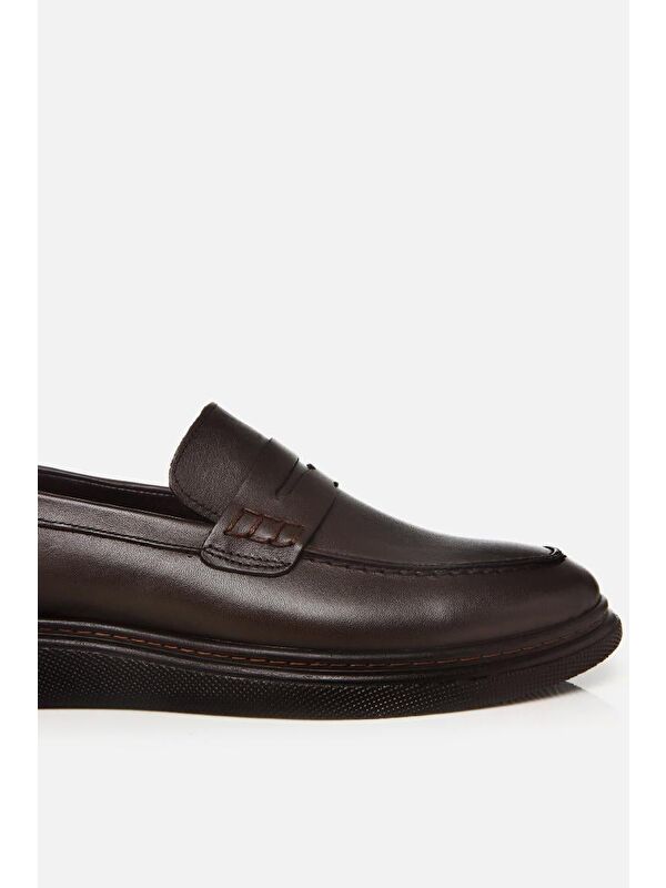 Erkek Deri Kahverengi Hafif Tabanlı Klasik Loafer - Görsel 6