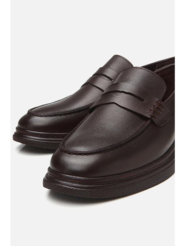 Erkek Deri Kahverengi Hafif Tabanlı Klasik Loafer - Görsel 7