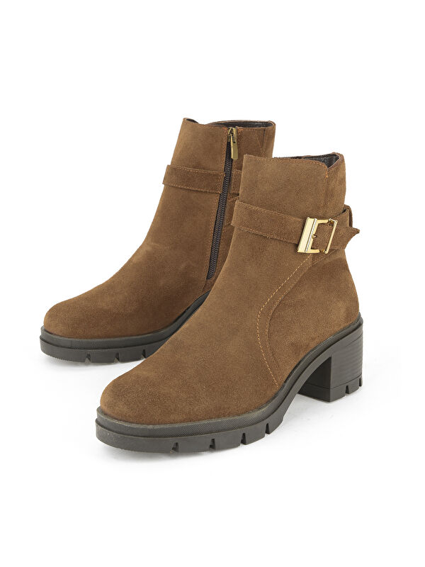 Kadın Hakiki Deri Bot 1531022Z76942 Tütün - Görsel 6