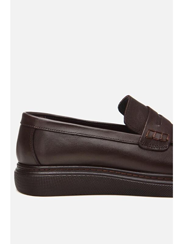 Erkek Deri Kahverengi Hafif Tabanlı Klasik Loafer - Görsel 8