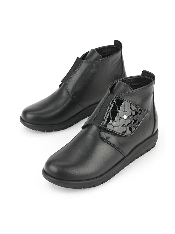 Kadın Hakiki Deri Konfor Bot 1531022Z7551 Siyah - Görsel 6