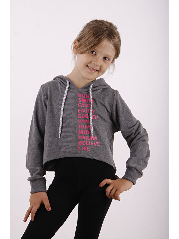 Toontoykids Kız Çocuk Yazı Baskılı Sweatshirt
