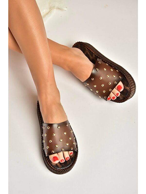 Fox Shoes Kahverengi Kadın Terlik Y390400003