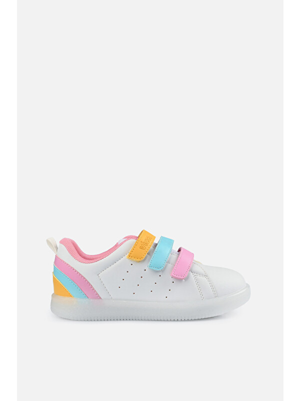 Vicco Sun Işıklı Kız Çocuk Beyaz/Pembe Sneaker