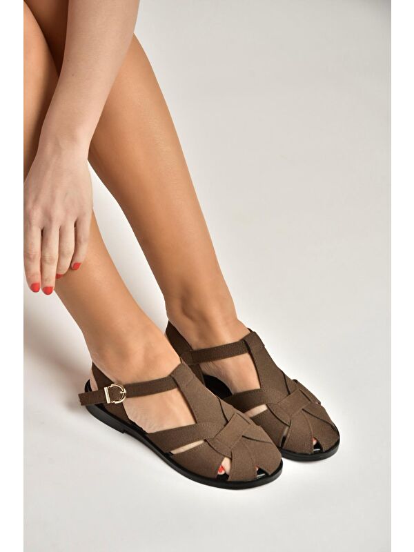 Fox Shoes Bej Fox Shoes Sandalet Kadın Y250303002