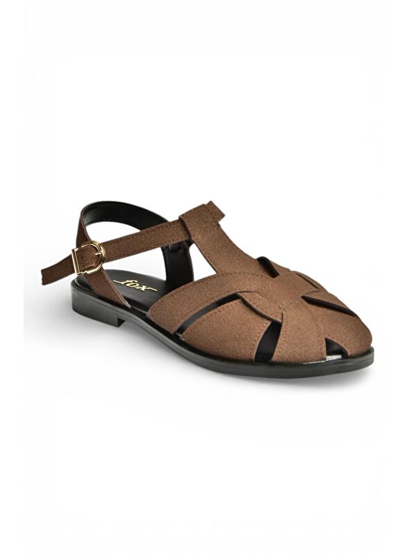 Fox Shoes Bej Fox Shoes Sandalet Kadın Y250303002