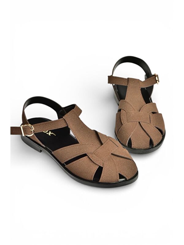 Fox Shoes Bej Fox Shoes Sandalet Kadın Y250303002