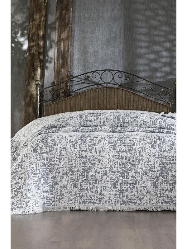 Çeyiz Diyarı Puffy Pamuk Çift Kişilik Tek Battaniye 200x220 İndigo