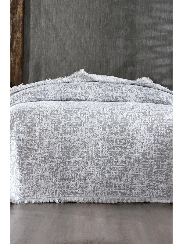 Çeyiz Diyarı Puffy Pamuk Çift Kişilik Tek Battaniye 200x220 Gri