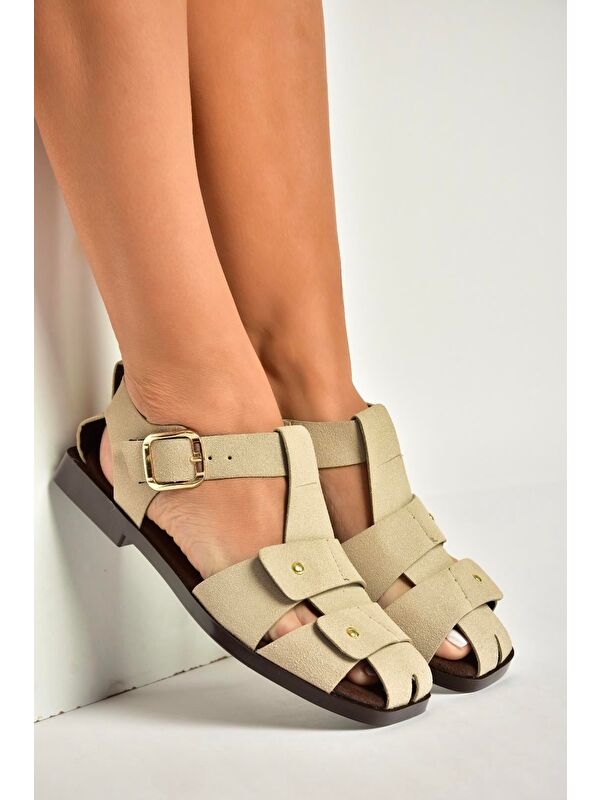 Fox Shoes Bej Kadın Sandalet Y458102502