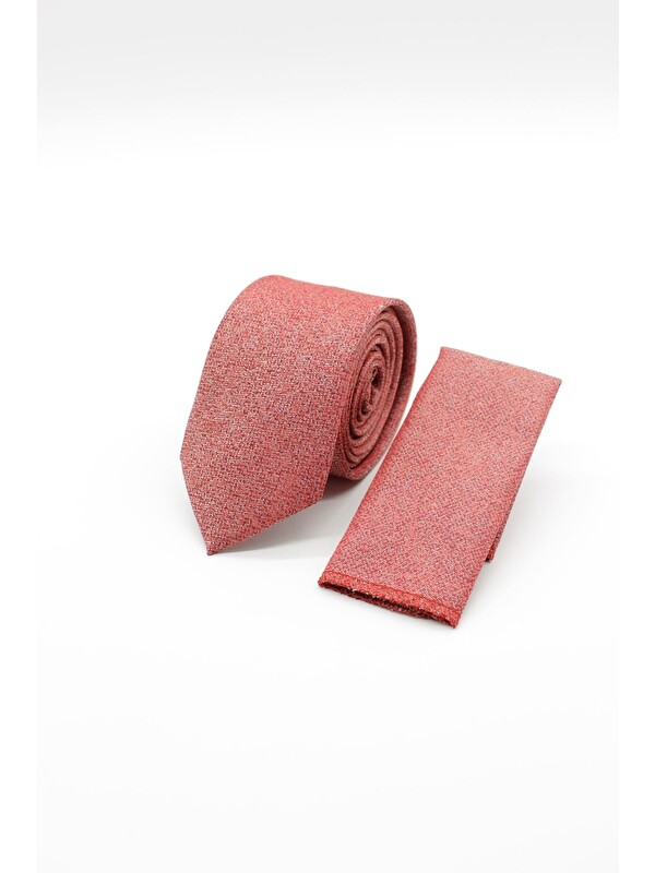 İMZA Açık Kırmızı Desenli 6 Cm Kravat 1090240129