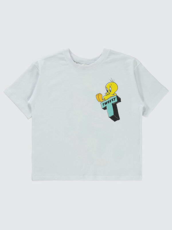 Civil Tweety Kız Çocuk Tişört 6-9 Yaş Beyaz