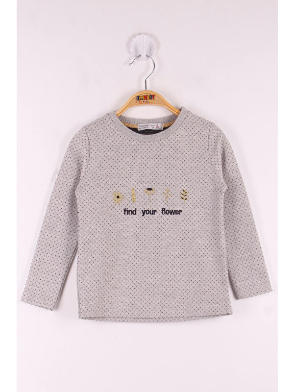 Toontoykids Kız Çocuk Yazı Nakışlı Puanlı T-Shirt