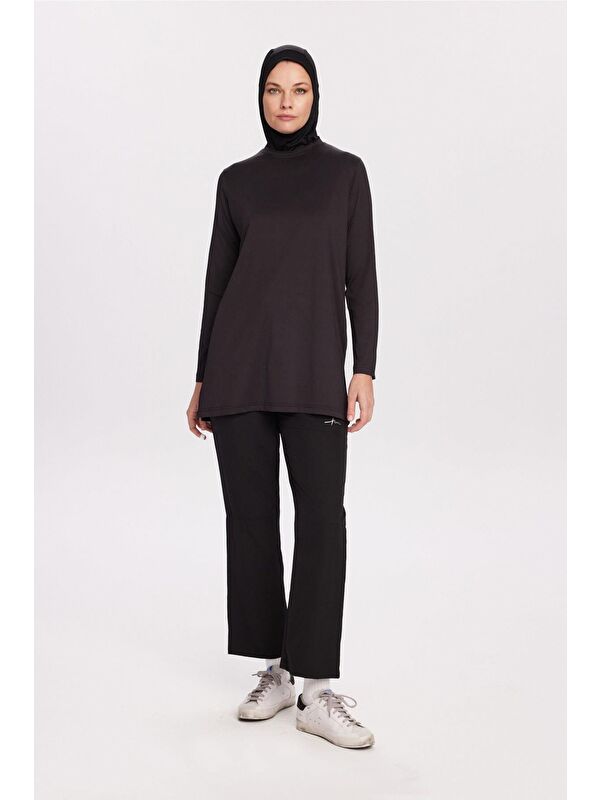Haşema Active Uzun Kollu Siyah Antrenman Üstü-Sweatshirt Act-45