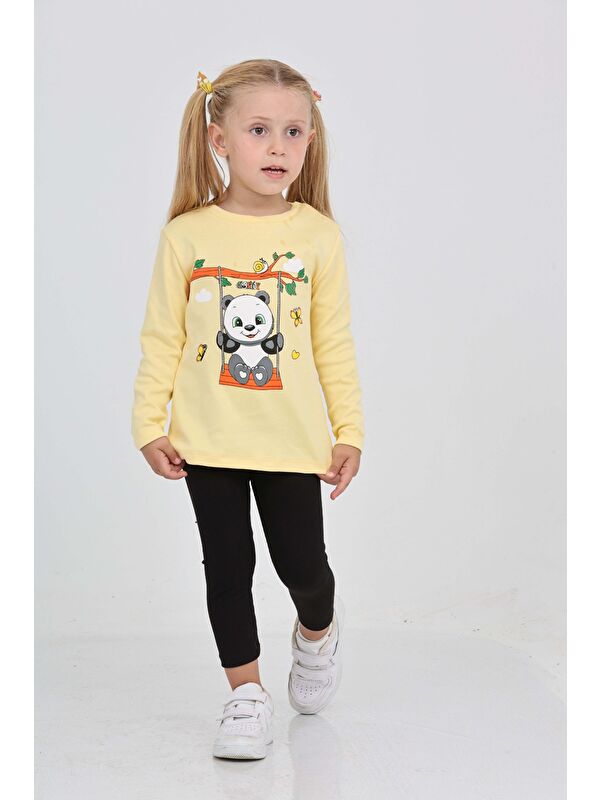 Toontoykids Kız Çocuk Sallanan Panda Baskılı Sweatshirt