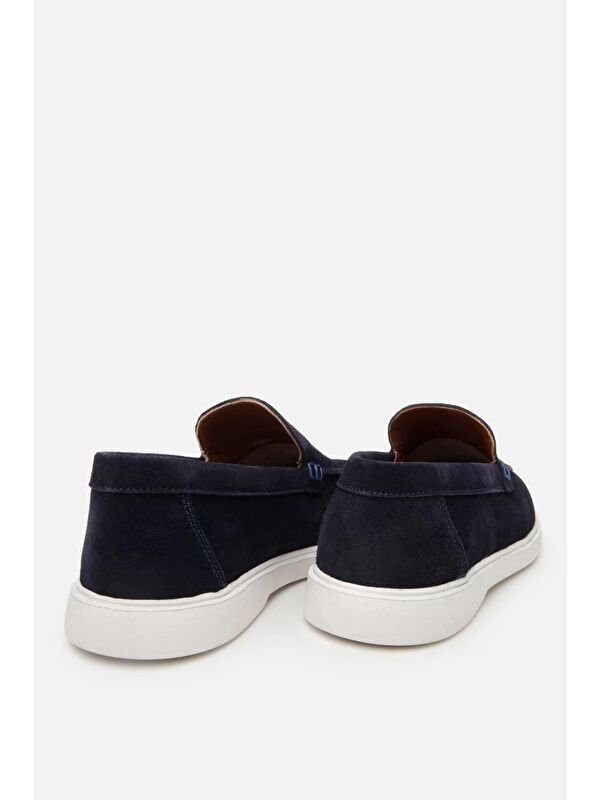 Erkek Süet Deri Lacivert Hafif Tabanlı Günlük Loafer - Görsel 5