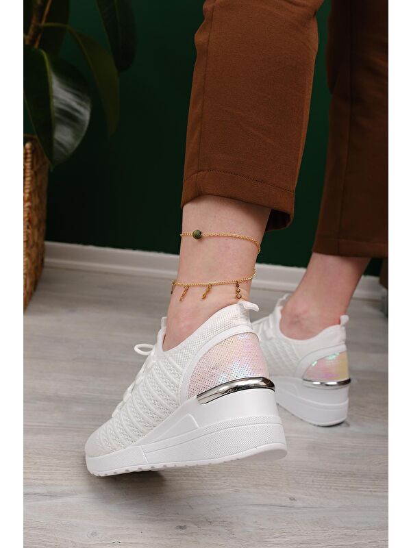 Delisle Fileli Kalın Topuklu Kadın Sneaker - Görsel 6