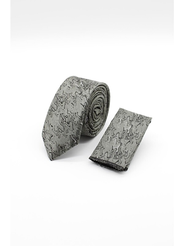 İMZA Gri Desenli 6 Cm Kravat 1090240112