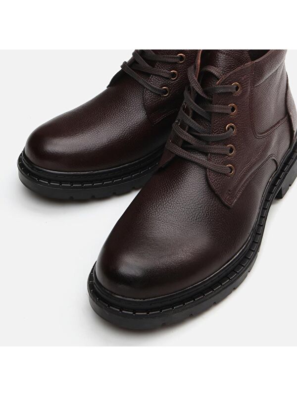 Hakiki Deri Kahve Erkek Günlük Bot - Görsel 5