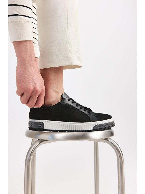 Erkek Nubuk Deri Siyah Günlük Ayakkabı - Görsel 2