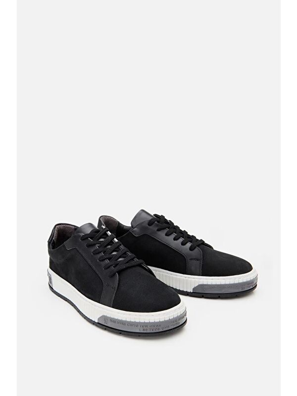 Erkek Nubuk Deri Siyah Günlük Ayakkabı - Görsel 5