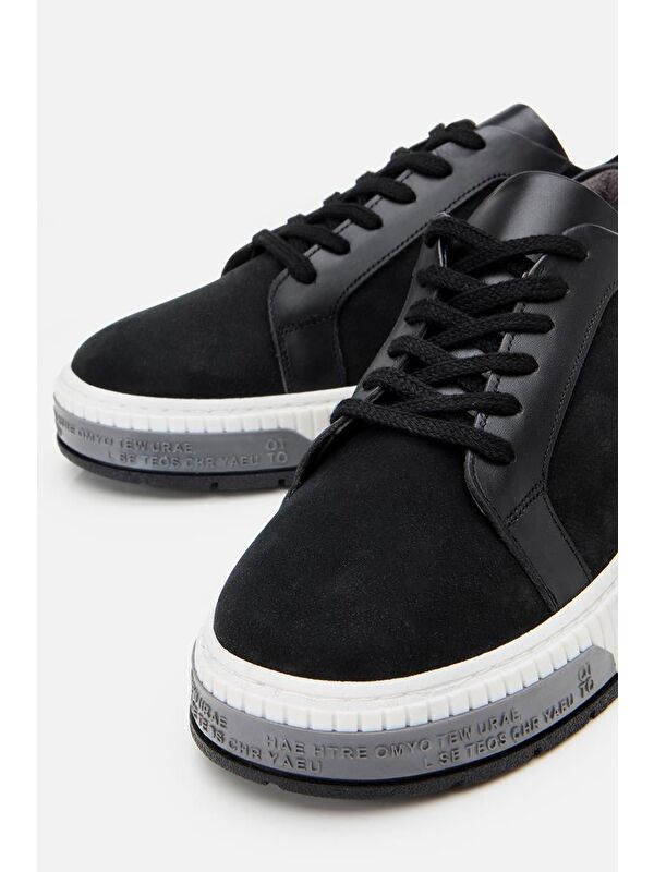 Erkek Nubuk Deri Siyah Günlük Ayakkabı - Görsel 6