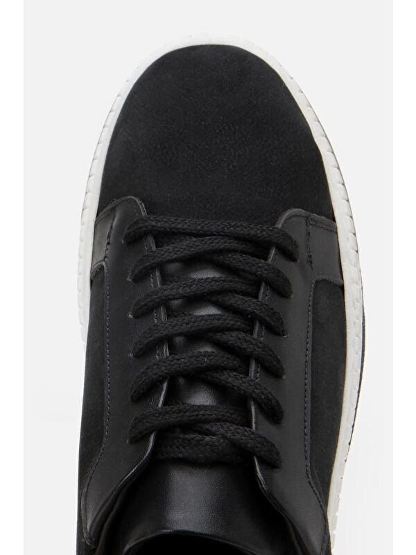 Erkek Nubuk Deri Siyah Günlük Ayakkabı - Görsel 8