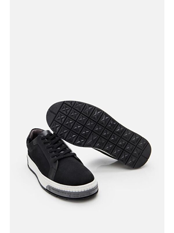 Erkek Nubuk Deri Siyah Günlük Ayakkabı - Görsel 10