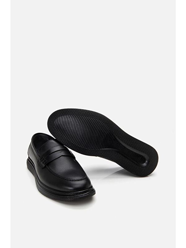 Erkek Deri Siyah Hafif Tabanlı Klasik Loafer - Görsel 8