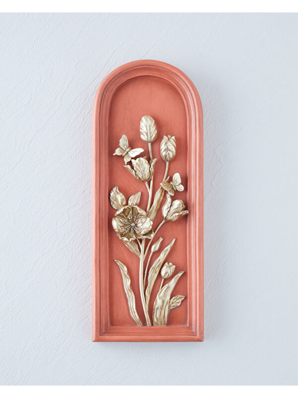 English Home Flower Branch Duvar Aksesuarı 13,5x3x35 cm Turuncu