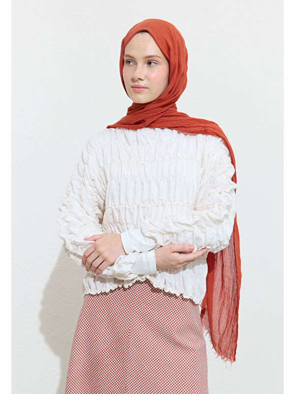 Fresh Scarfs Carrot Cake Pamuklu Keten Şal