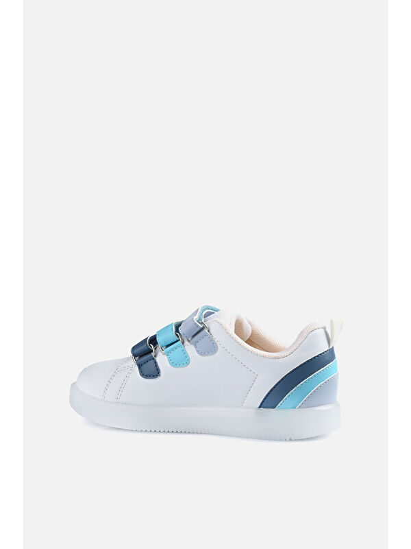 Sun Işıklı Erkek Çocuk Beyaz/Mavi Sneaker - Görsel 4