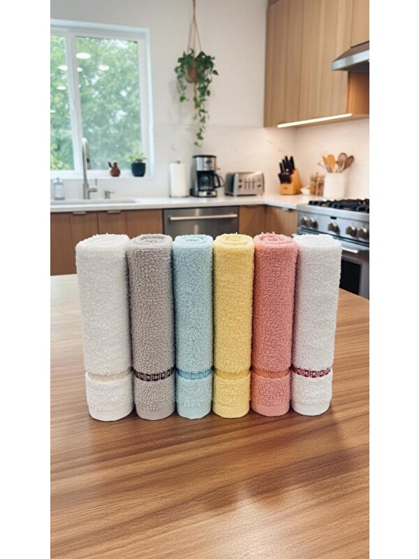 Çeyiz Diyarı Heves 6lı Mutfak Havlu Takımı 30x30 Cm
