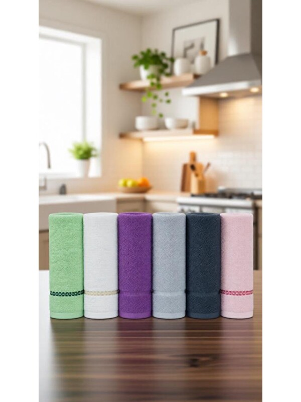 Çeyiz Diyarı Pure Soft 6lı Mutfak Havlu Takımı 30x30 Cm