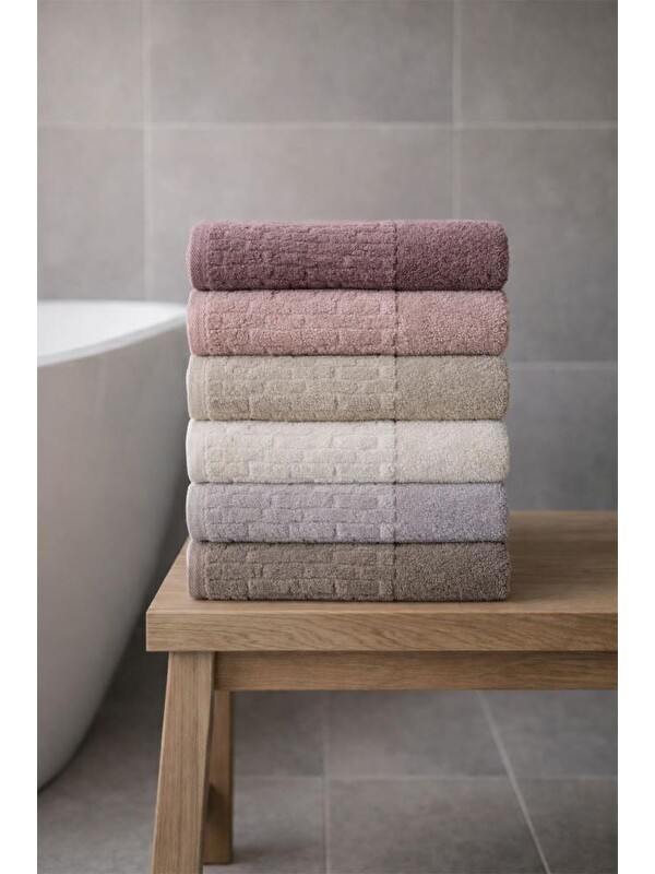 Çeyiz Diyarı Fati Bordürlü 6 lı 50x90 Cm El Yüz Havlu Takımı