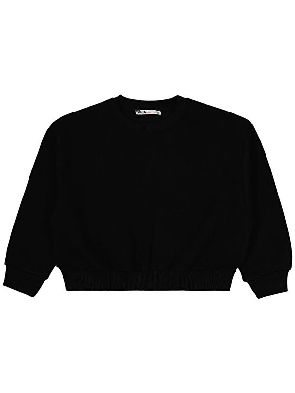 Civil Girls Düz 6-9 Yaş Sweatshirt - Siyah 6-7 Yaş