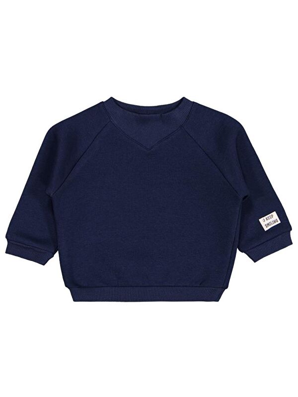 Civil Baby Keep Smiling Etiketli Basic 6-18 Ay Sweatshirt - Lacivert 9-12 Ay